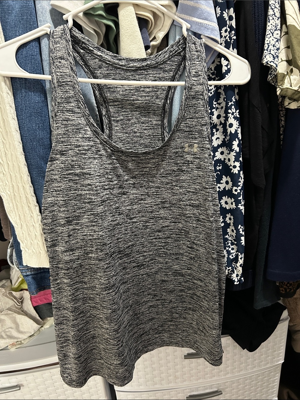 Under Armour Women's Heather Charcoal Racerback Tank